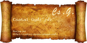 Csatai Győző névjegykártya